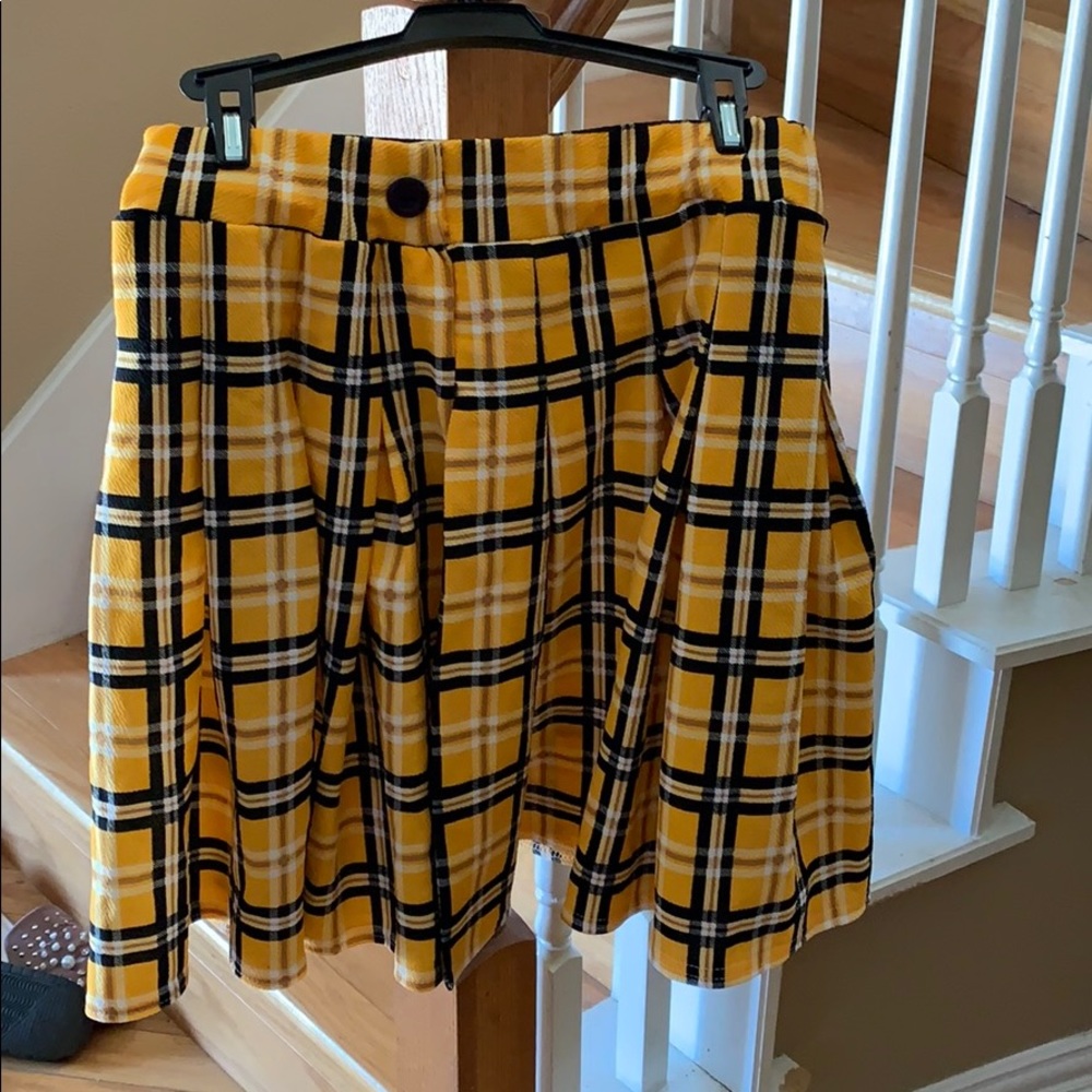 Yellow plaid skirt PLT